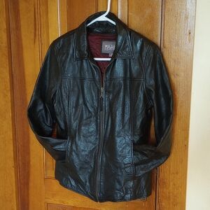 Wilsons Leather Women's Black Leather Zip-Front Jacket - Classic Lines!